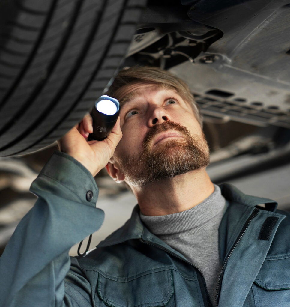 Inspecting a car engine